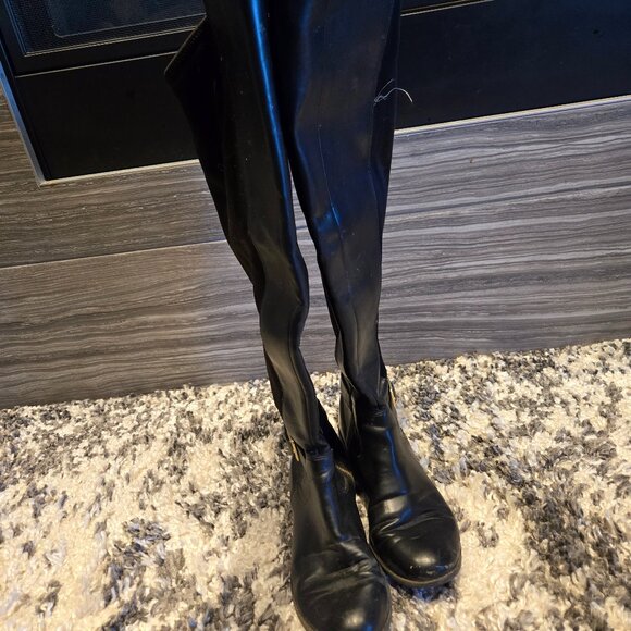 Christian Siriano OTK Boots Black Stretch Over The Knee Riding Size 7 EUC - Picture 2 of 4